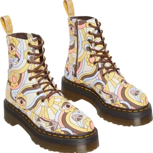 DR. MARTENS JADON RETRO RAY CANVAS PLATFORM 8 EYE SIDE ZIP Women's Size 11 US - Picture 14 of 15